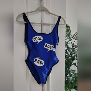 💝Blue Graphic Swimsuit